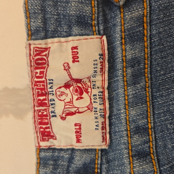 True Religion Womens Joey Super T Embroidered Bootcut Blue Jeans Size 26 - Picture 5 of 10